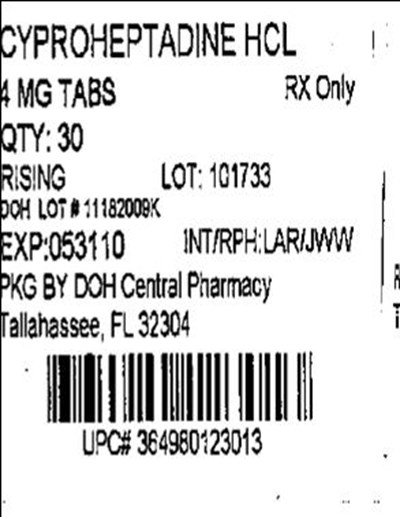 Container Label For 4mg,100 Count (Cyproheptadine 4mg(rising))